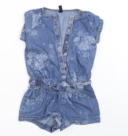 United Colors of Benetton Girls Blue  Denim Playsuit One-Piece Size XS