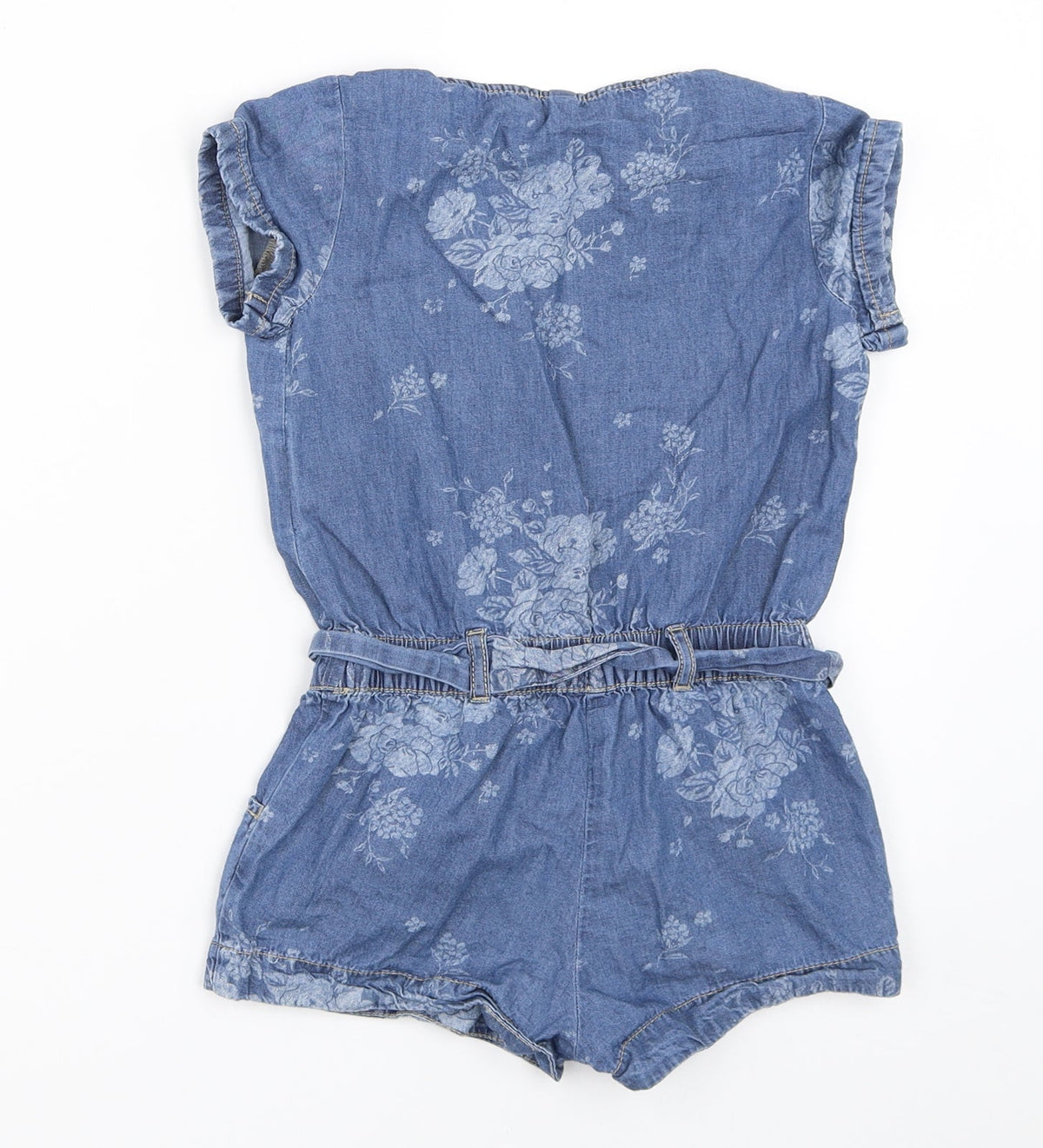 United Colors of Benetton Girls Blue  Denim Playsuit One-Piece Size XS