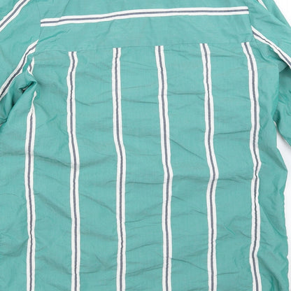 Preloved Marks and Spencer Womens Green Striped  Basic Button-Up Size 8 - Label