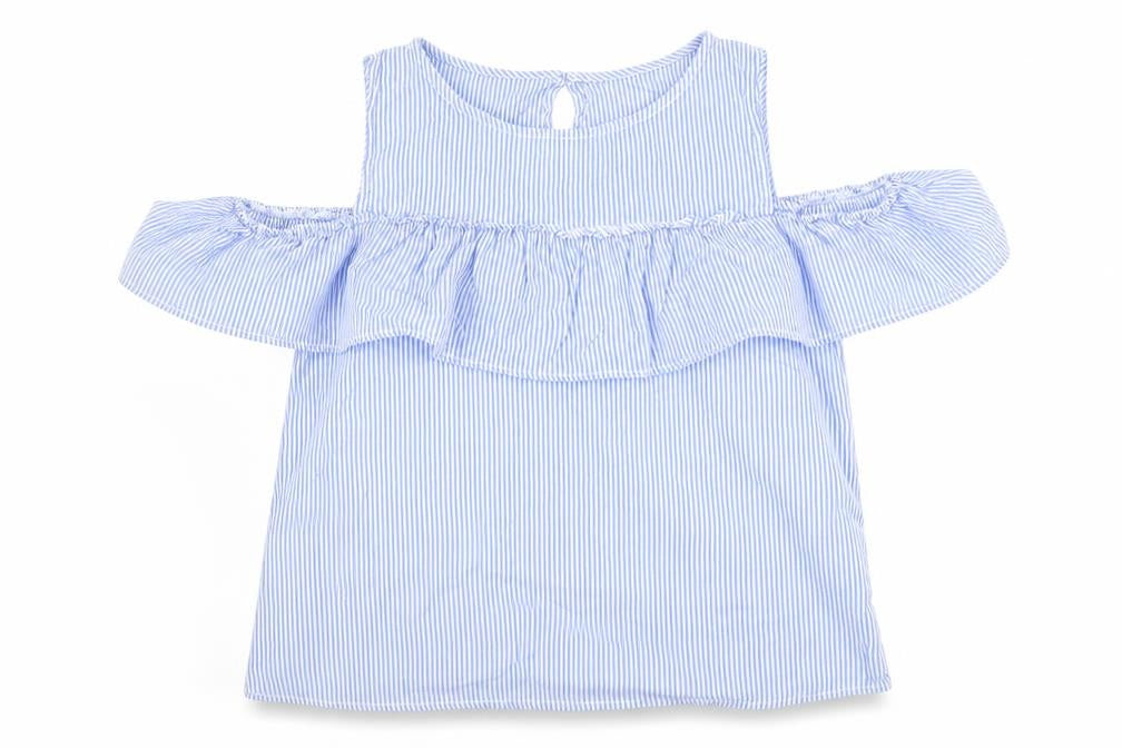 H&M Girls Blue Striped  Basic Blouse Size 14 Years