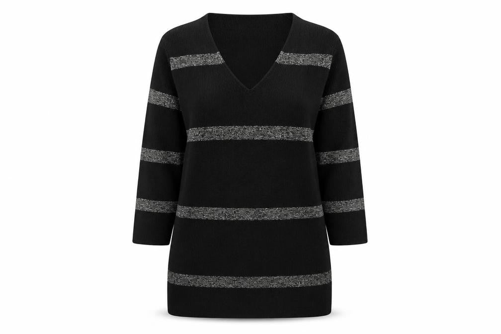 Per Una Womens Brown Striped  Pullover Jumper Size 12