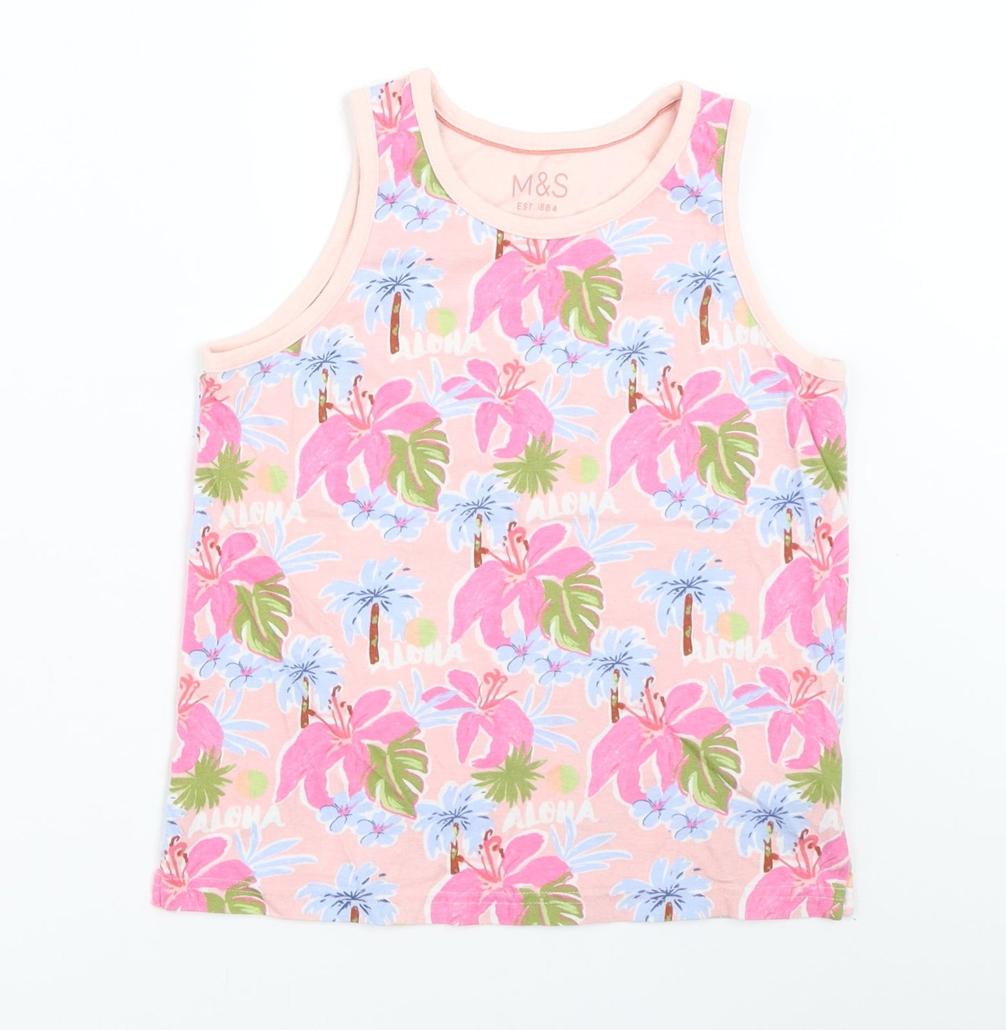 Marks and Spencer Girls Pink   Basic Tank Size 9-10 Years