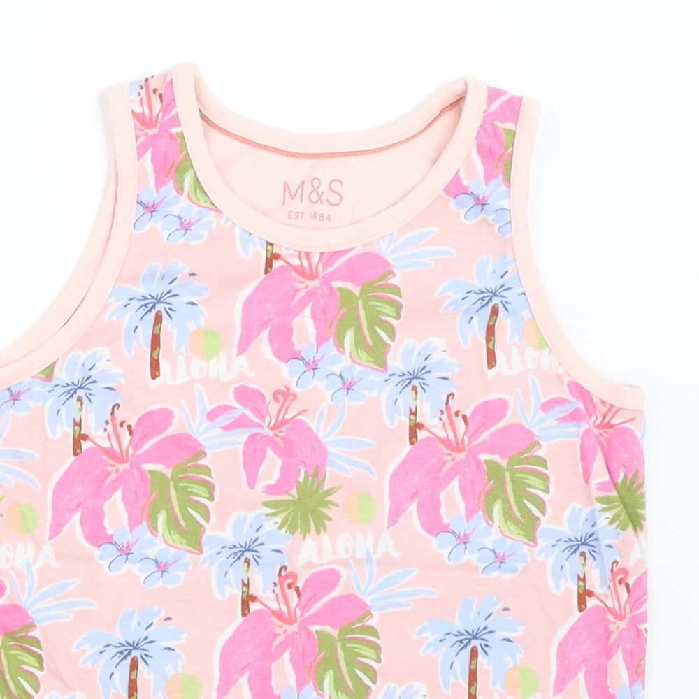 Marks and Spencer Girls Pink   Basic Tank Size 9-10 Years