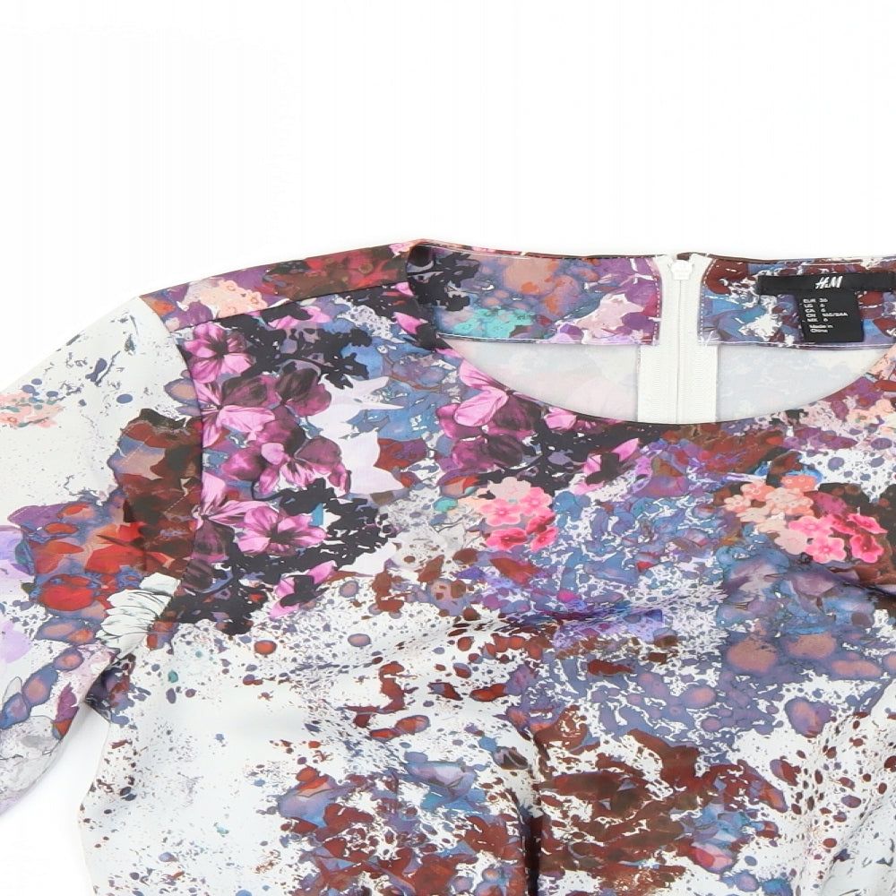 H&M Womens Multicoloured Geometric  Basic Blouse Size 6