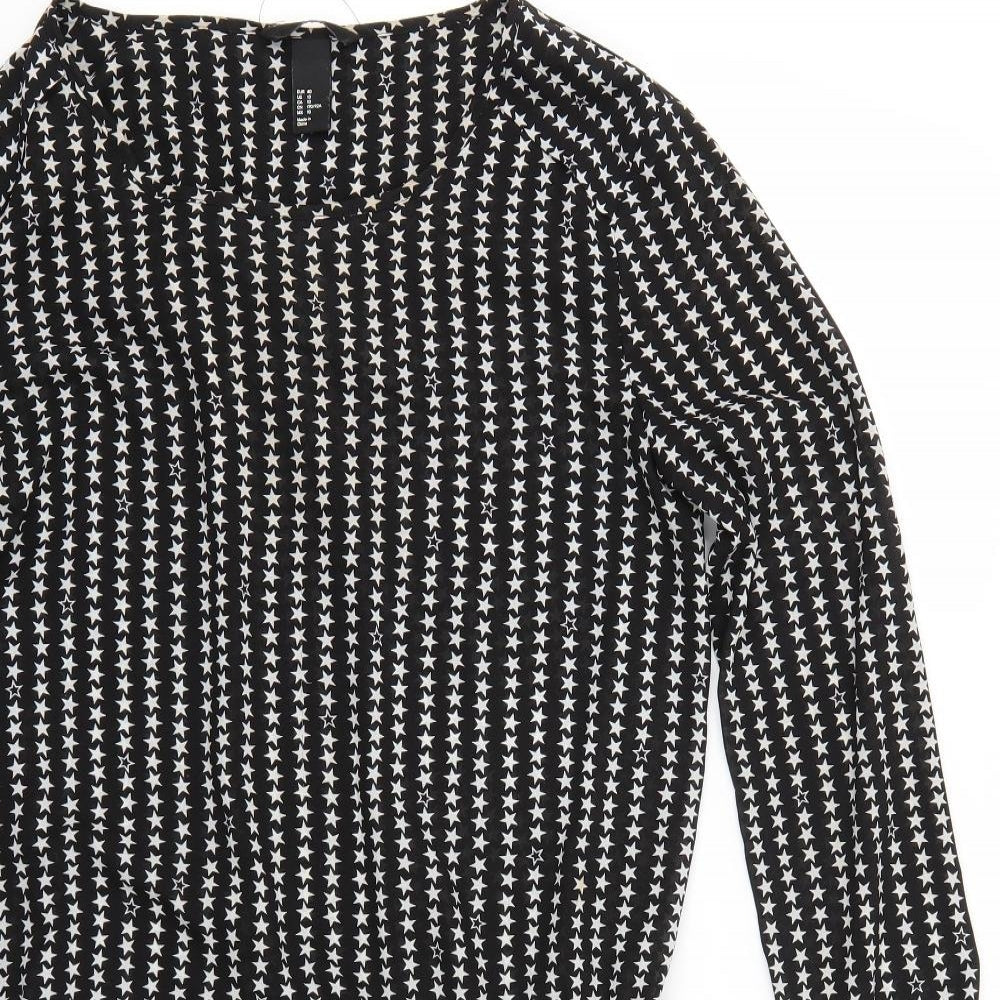 H&M Womens Multicoloured Geometric  Basic Blouse Size 10