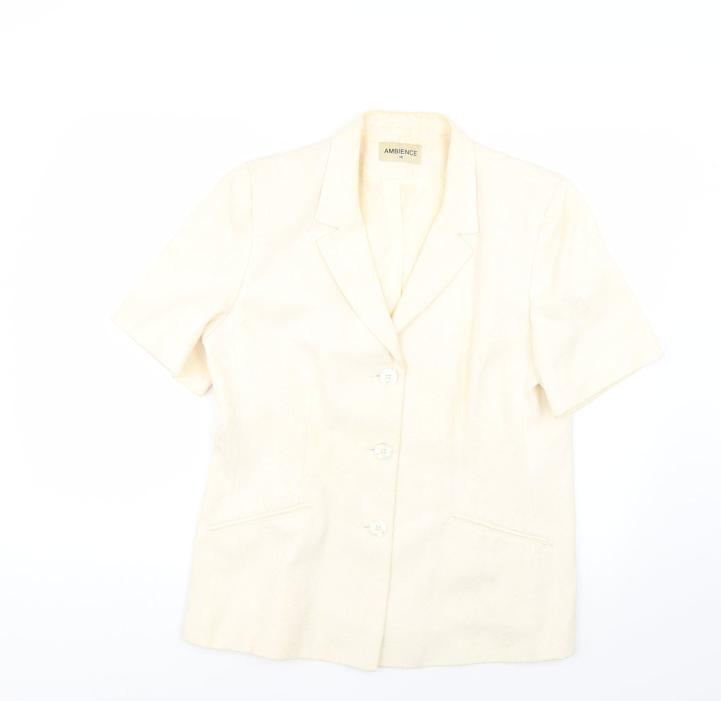 ambience Womens Yellow Geometric  Jacket Coat Size 16