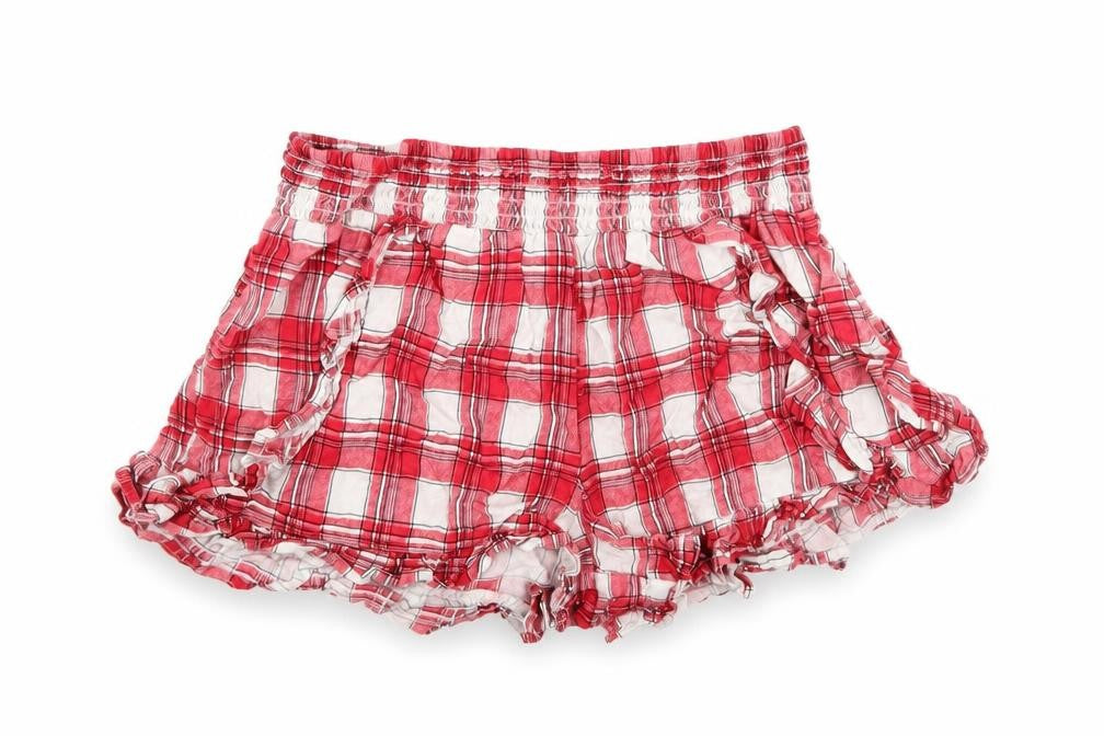 NEXT Girls Multicoloured Check  Cut-Off Shorts Size 10 Years