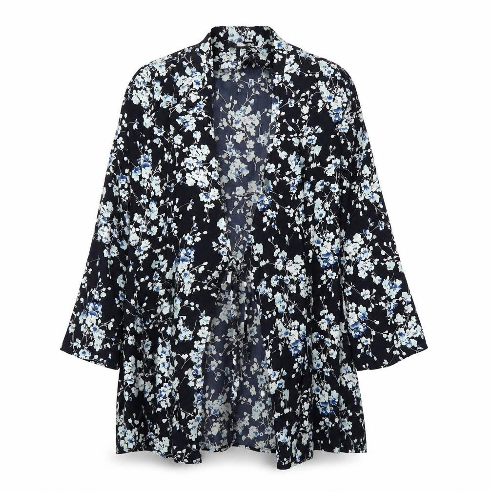 Unique Womens Blue Floral  Jacket  Size 10