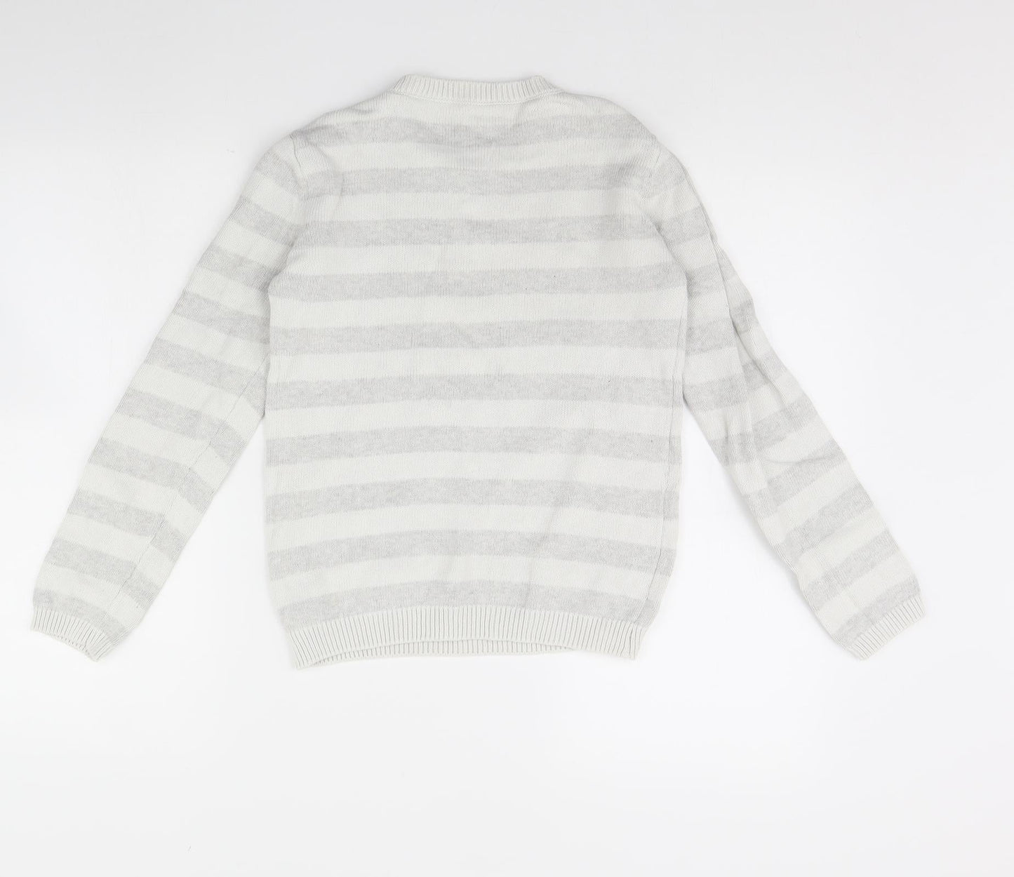Nutmeg Girls Grey Striped  Pullover Jumper Size 12 Years  - Unicorn