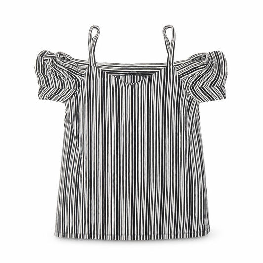 F&F Womens Black Striped  Basic Blouse Size 10