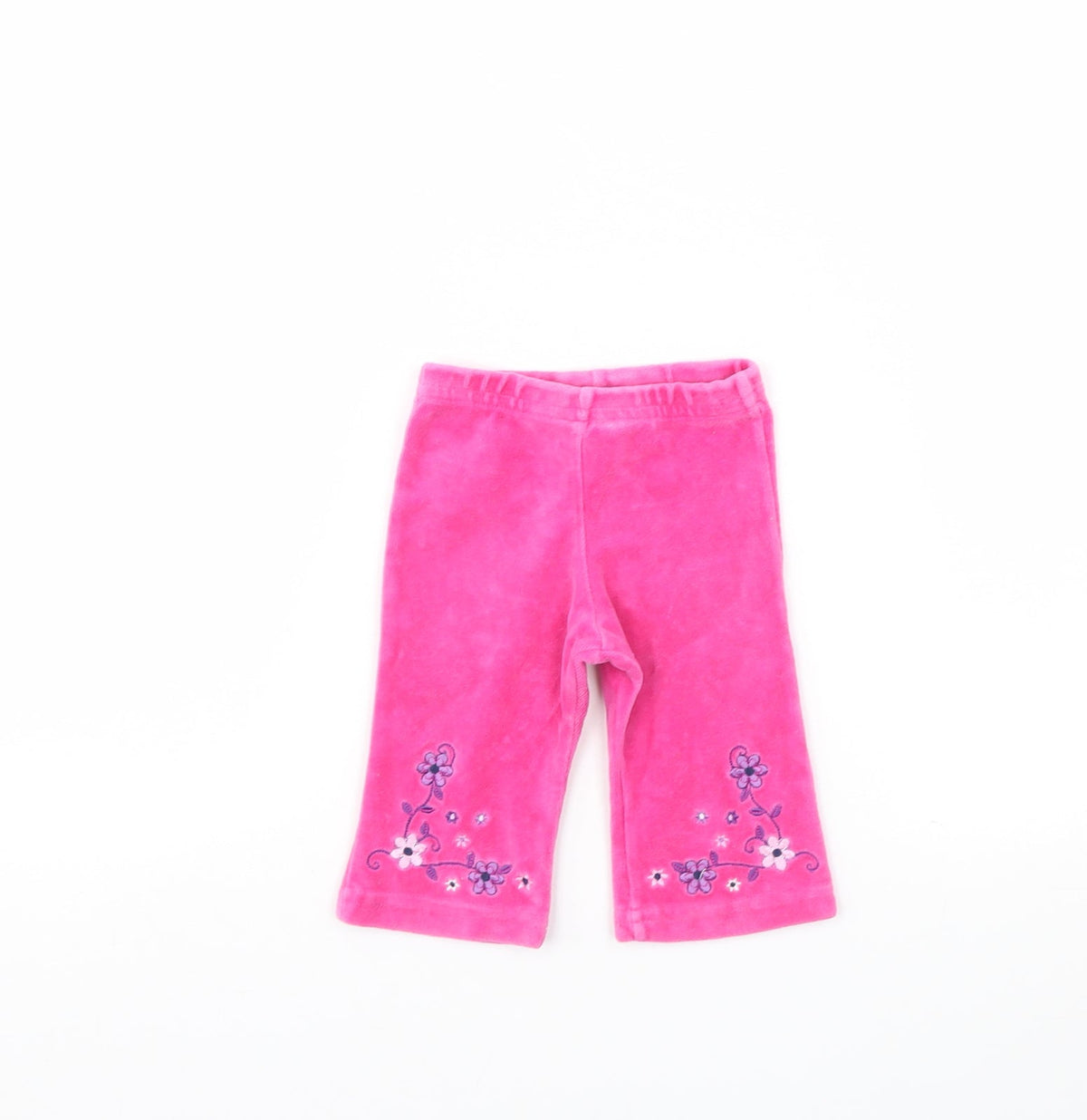 Additional front view of Baby Mac girls’ pink corduroy track pants trousers, size 3-6, months