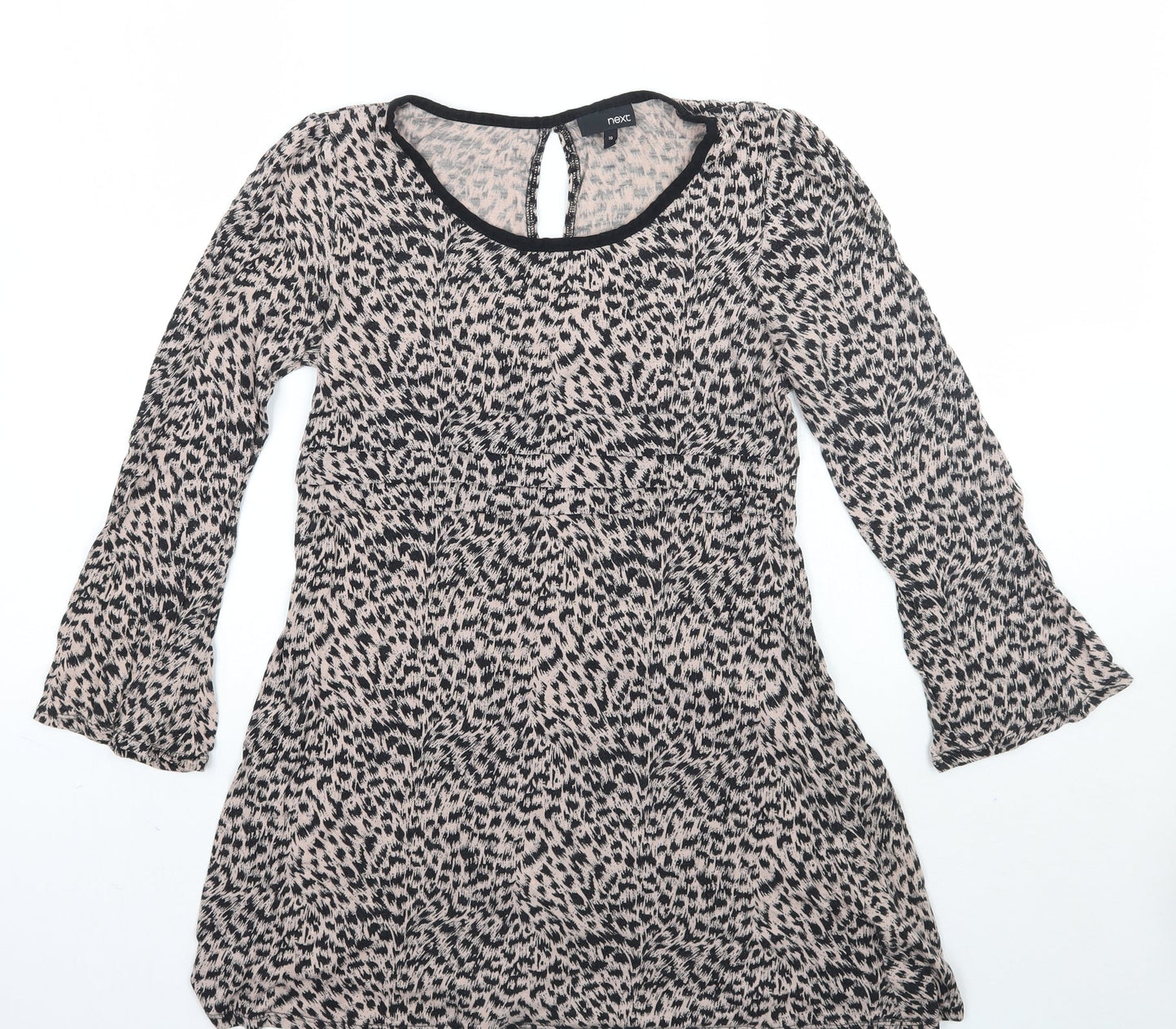 NEXT Womens Brown Animal Print  Basic Blouse Size 10