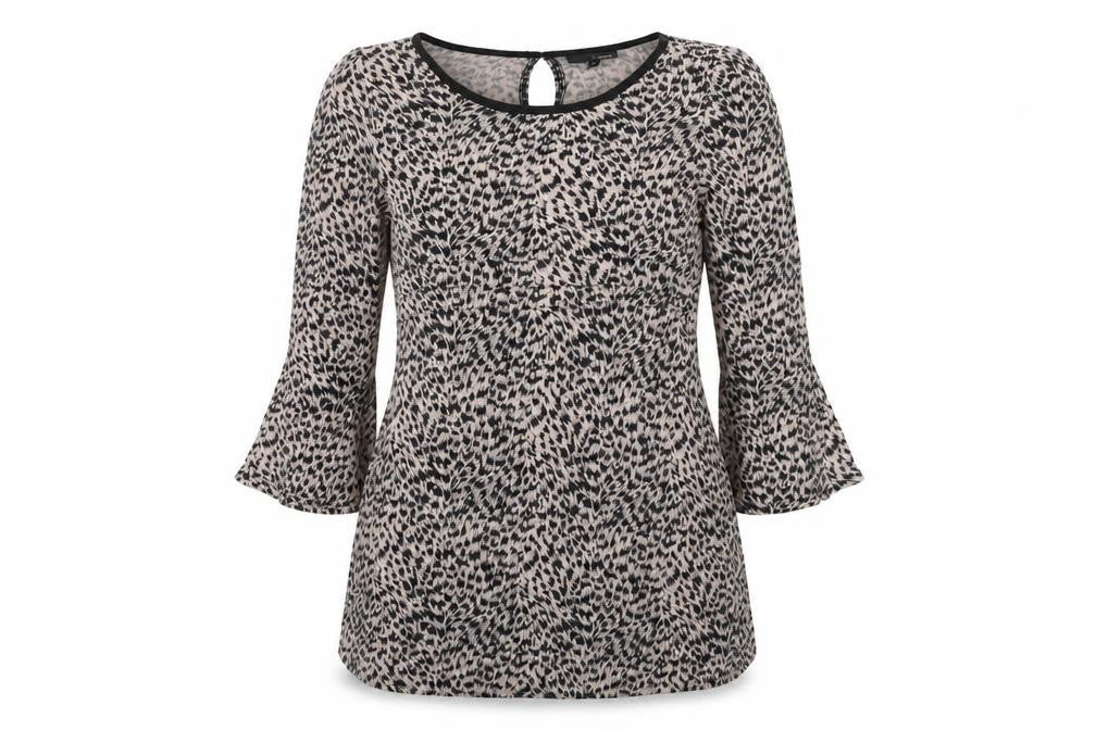 NEXT Womens Brown Animal Print  Basic Blouse Size 10