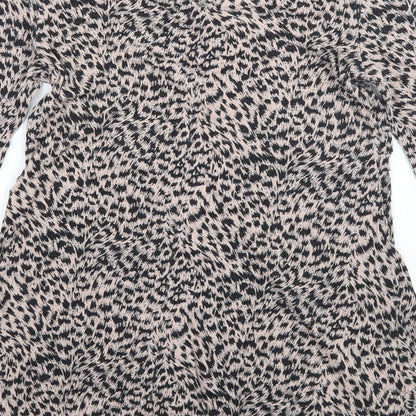 Next Womens Brown Animal Print  Basic Blouse Size 10
