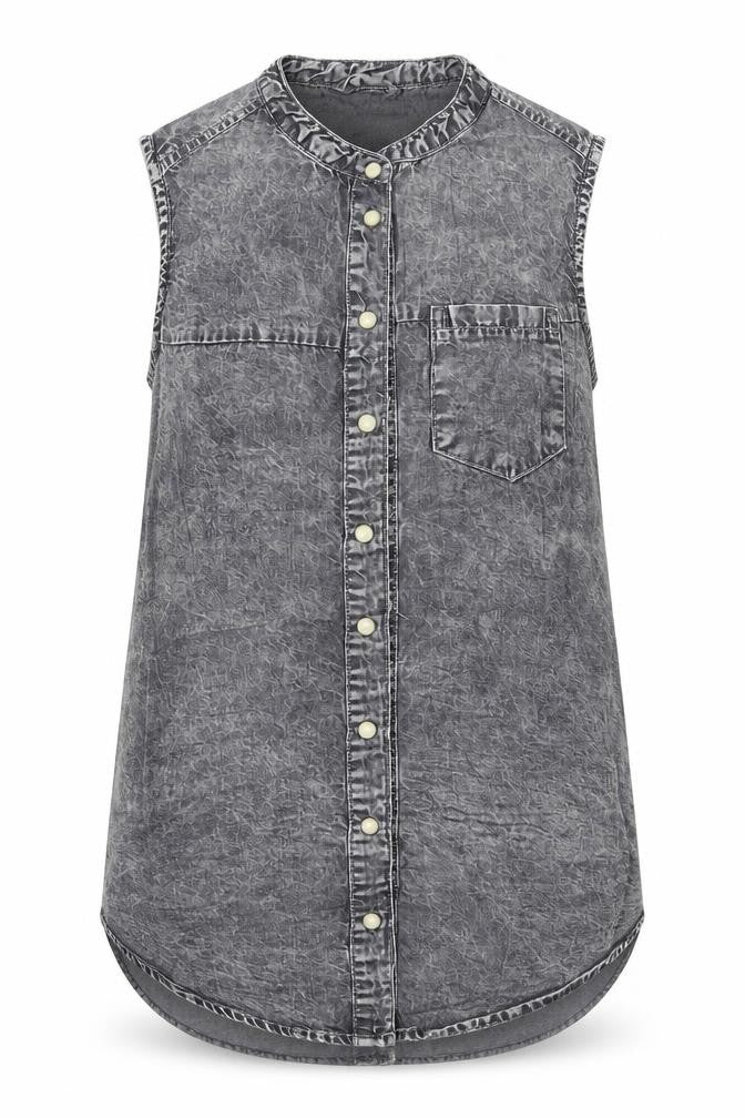 Denim co Womens Grey   Basic Button-Up Size 8