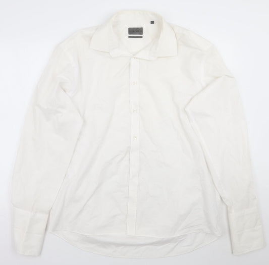 Deha Villand Mens White    Button-Up Size 17.5