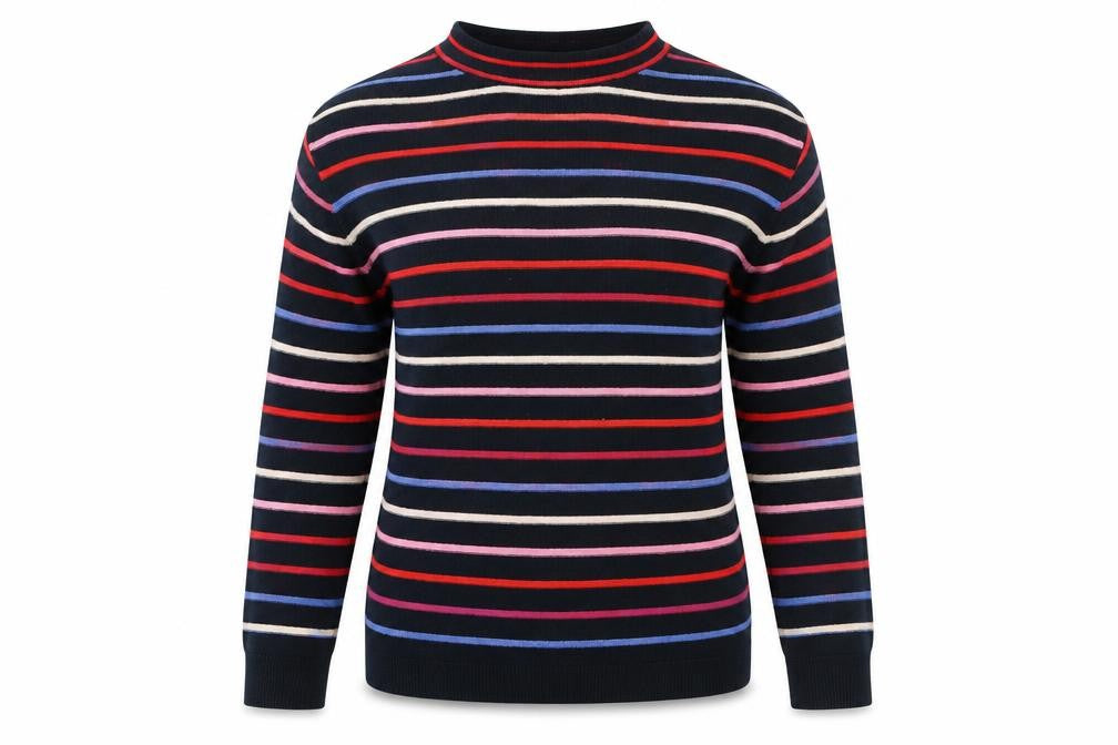 Warehouse Womens Black Striped  Pullover Jumper Size 10