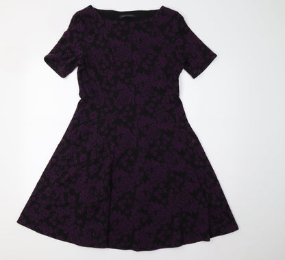 Marks & Spencer Womens Purple Floral  Bodycon  Size 10