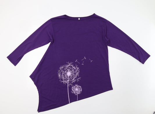 Preworn Womens Purple Floral  Tunic Blouse Size S