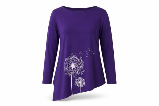 Preworn Womens Purple Floral  Tunic Blouse Size S
