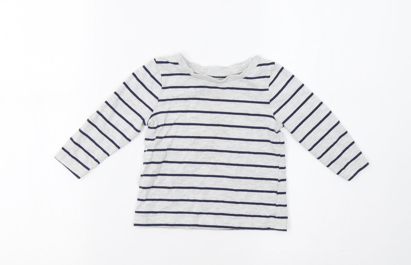 George Baby Grey Striped  Basic T-Shirt Size 12 Months