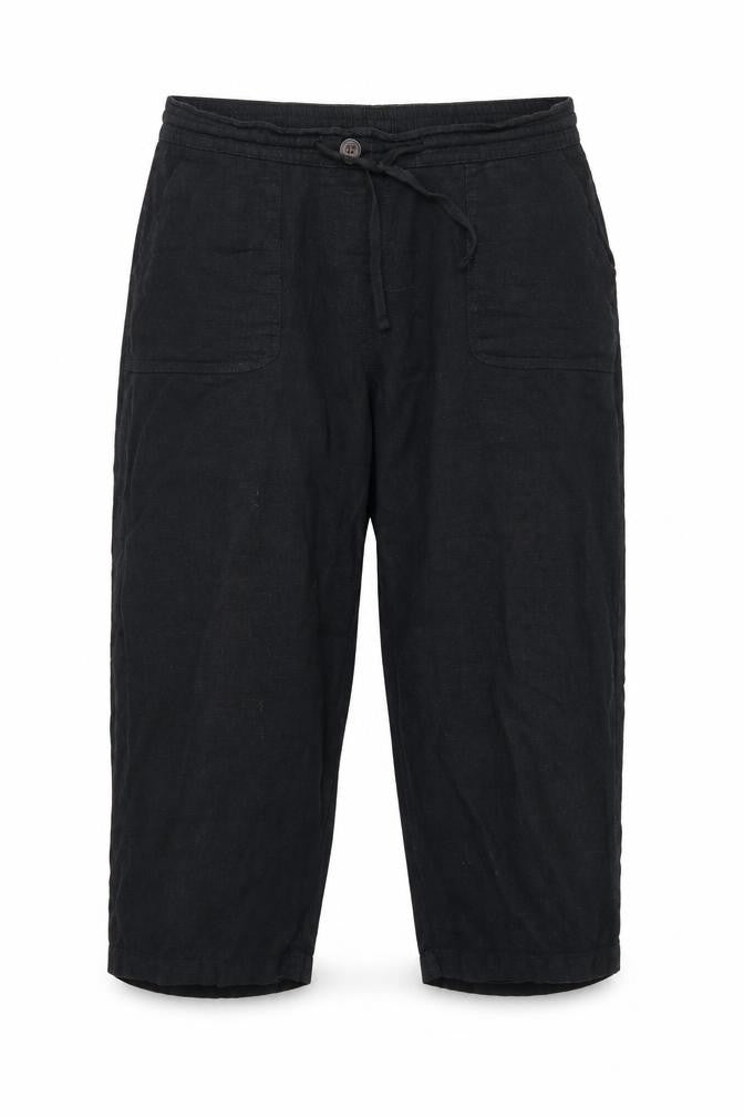 George Womens Black   Cropped Trousers  L20 in - Linen Look trousers