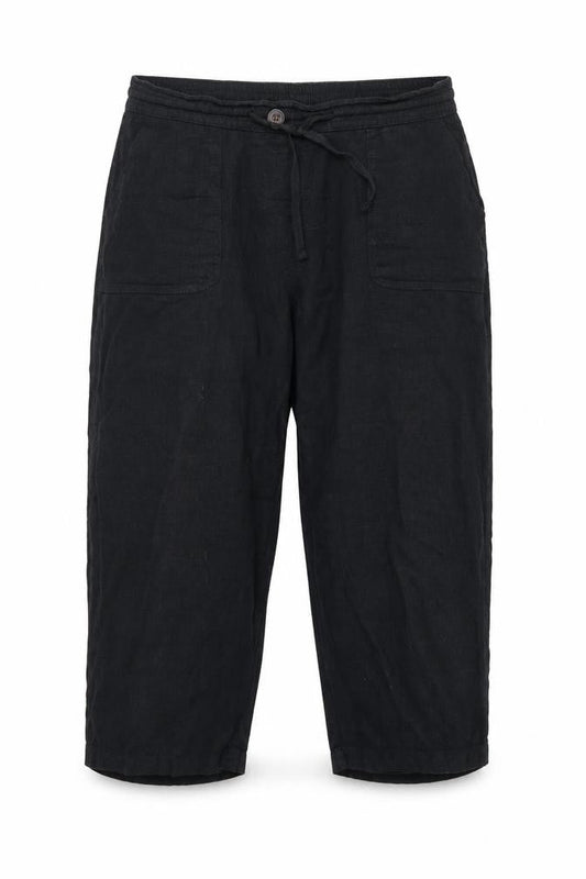 George Womens Black   Cropped Trousers  L20 in - Linen Look trousers