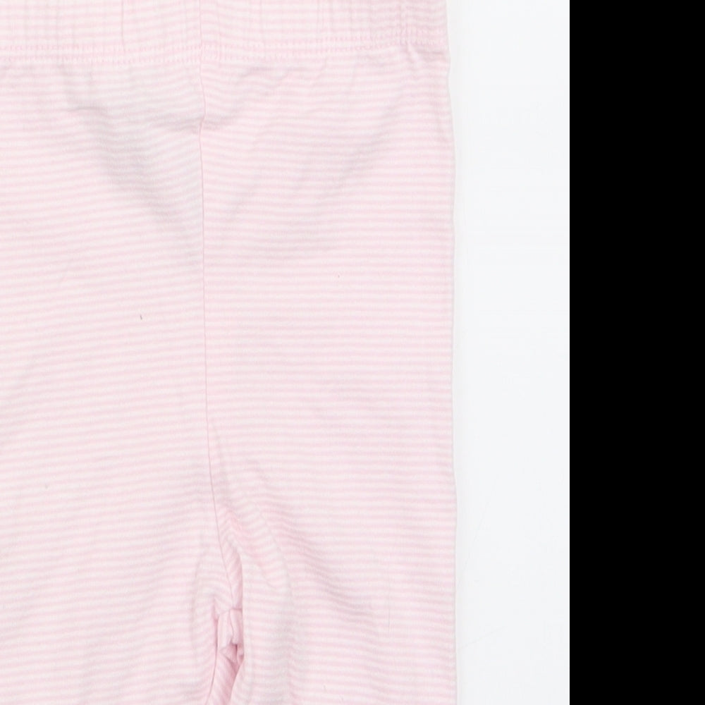 George Girls Pink Striped  Jogger Leggings Size 3-6 Months