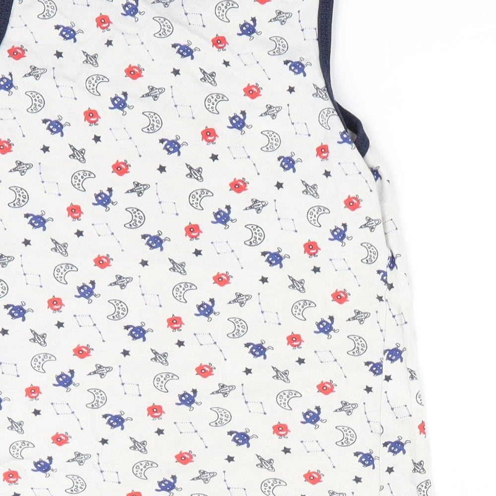 Primark Boys White   Basic Tank Size 6-7 Years  - Spacemen