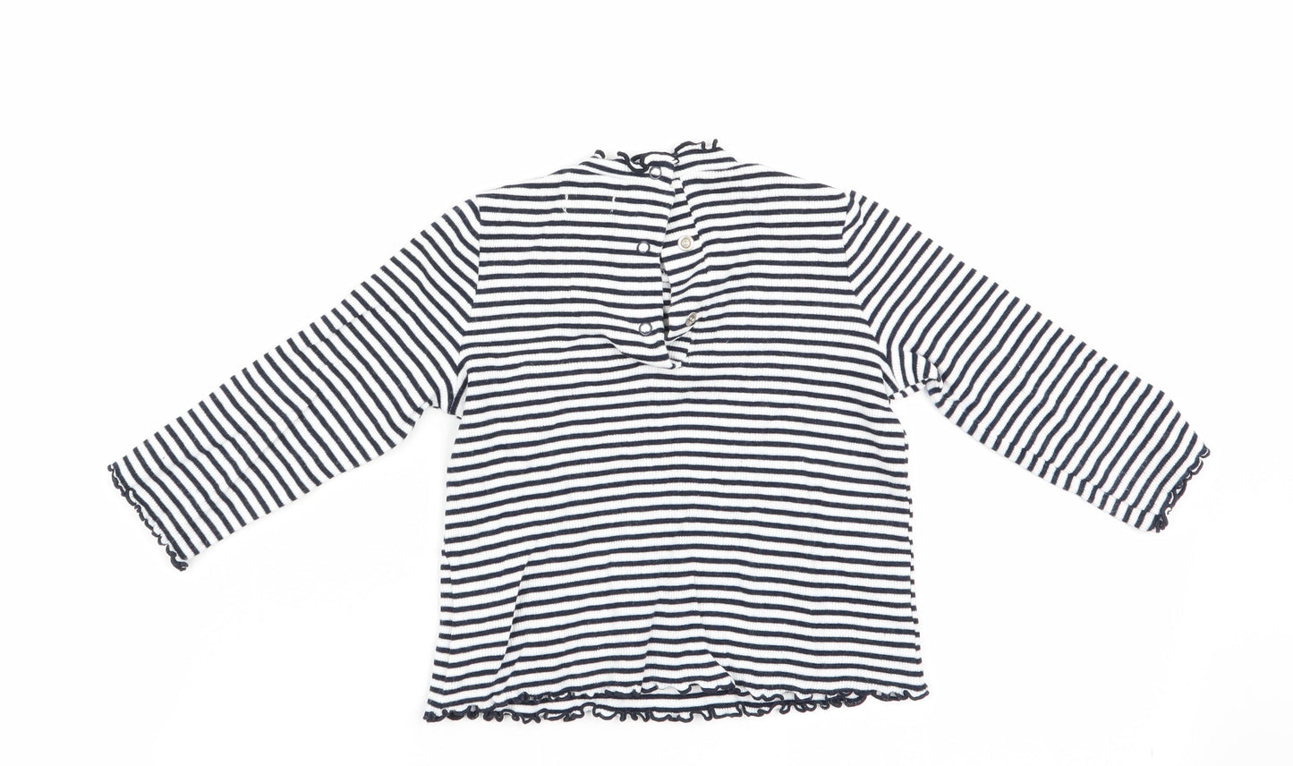 FR Girls Blue Striped  Basic T-Shirt Size 18-24 Months