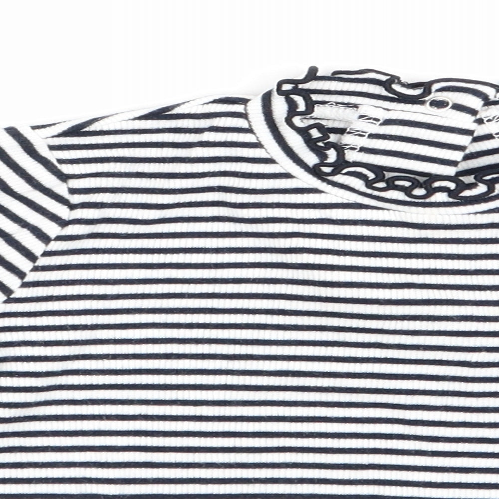 FR Girls Blue Striped  Basic T-Shirt Size 18-24 Months