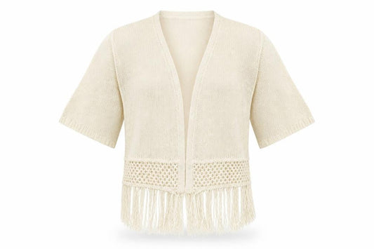 Front view of Atmosphere women’s beige cardigan jumper, size XS