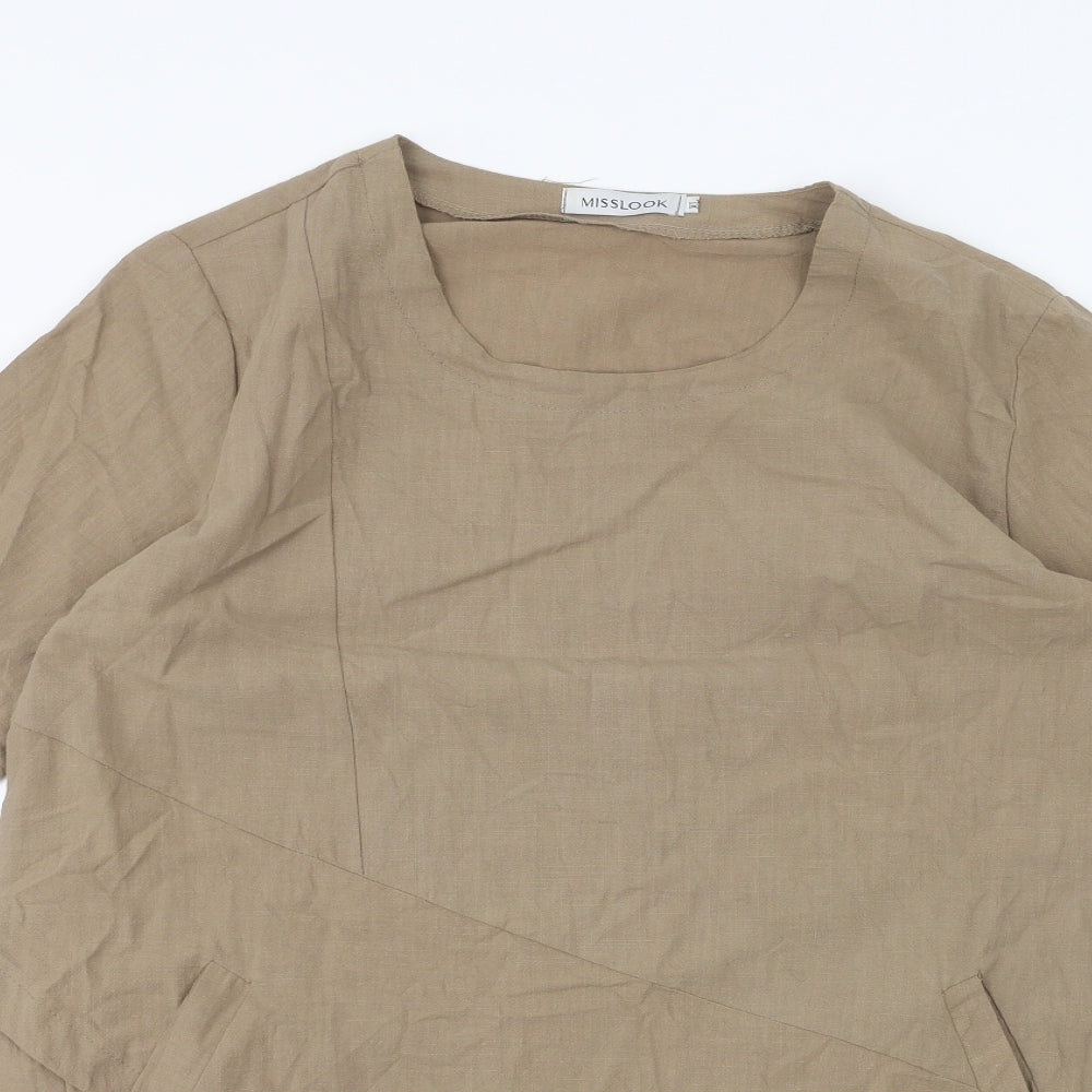 MissLook Womens Brown   Basic Blouse Size XL