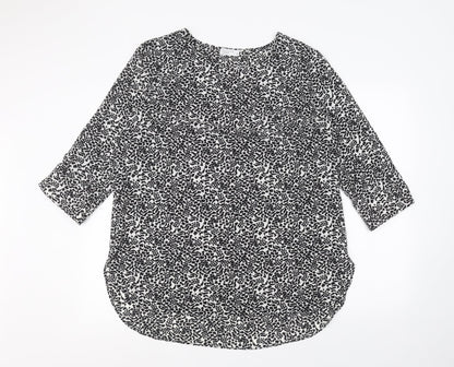 Additional front view of Papaya women’s white animal print jumper, size UK 16