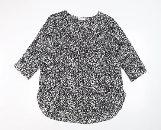 Papaya Womens White Animal Print  Pullover Jumper Size 16