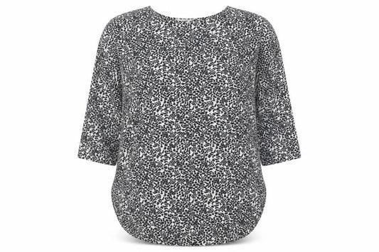 Front view of Papaya women’s white animal print jumper, size UK 16