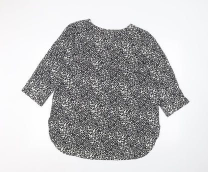 Back view of Papaya women’s white animal print jumper, size UK 16
