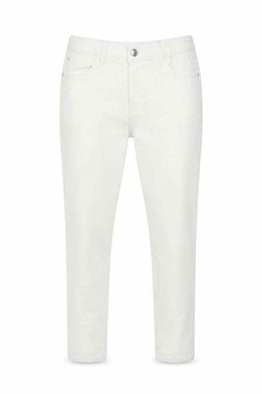 Front view of DENIM CO women’s white skinny jeans, size UK 12, 25-inch leg