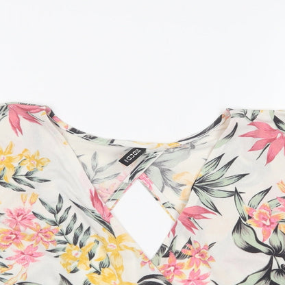 Preloved H&M Womens Multicoloured Floral  Basic T-Shirt Size S - Detail