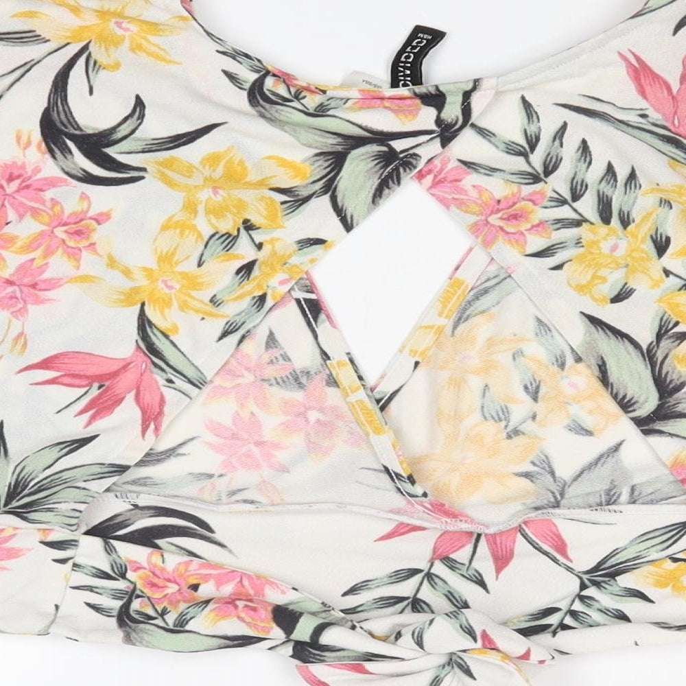 H&M Womens Multicoloured Floral  Basic T-Shirt Size S