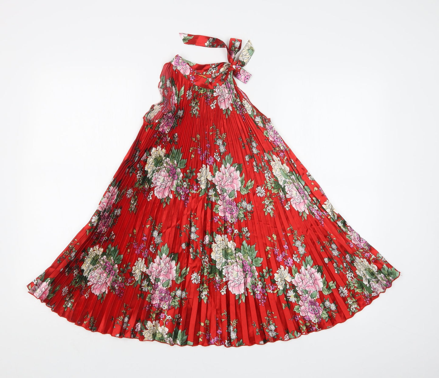 TANG YUAN Girls Red Floral  A-Line