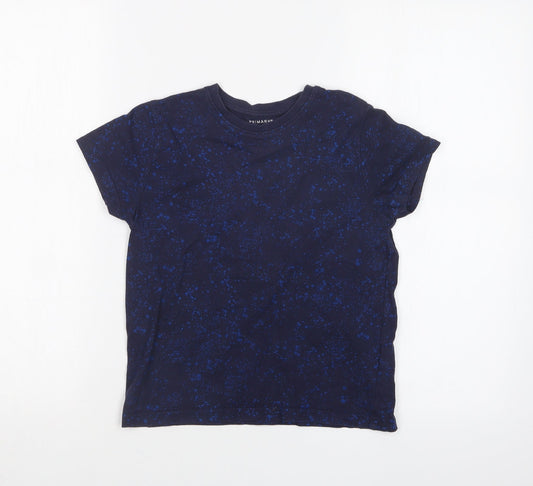 Primark Boys Blue Spotted  Basic T-Shirt Size 7-8 Years