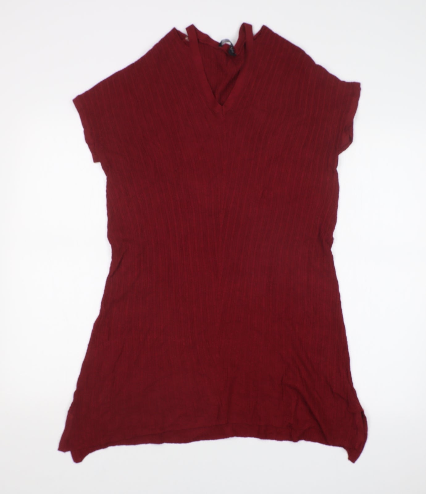 Select Womens Red Striped  Basic T-Shirt Size 14