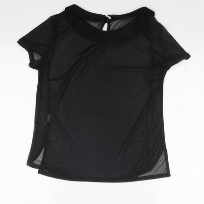 Back view of Atmosphere women’s black basic t-shirt, size UK 10