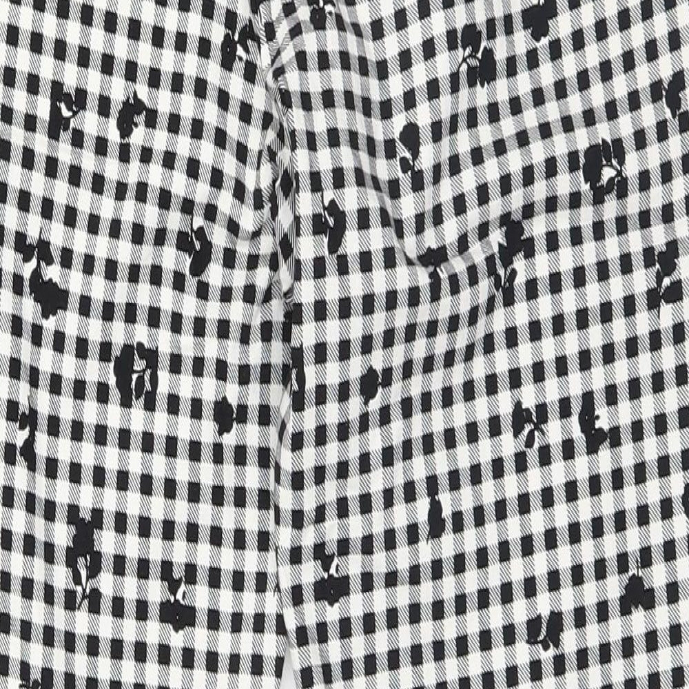 F&F Womens White Check  Trousers  Size 12 L25 in