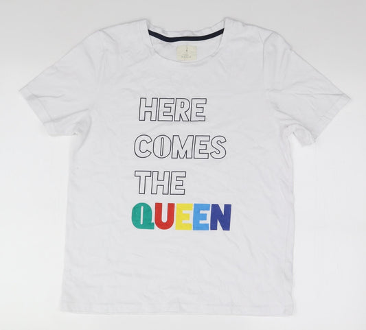 DREAM Womens White   Basic T-Shirt Size 12  - Here comes the Queen