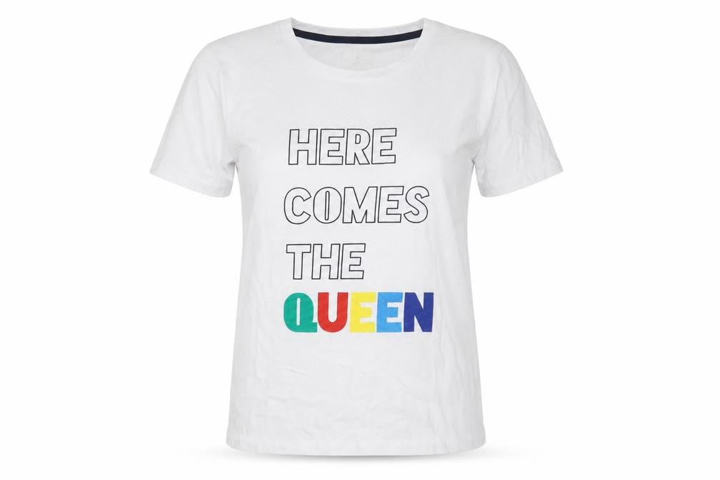 DREAM Womens White   Basic T-Shirt Size 12  - Here comes the Queen