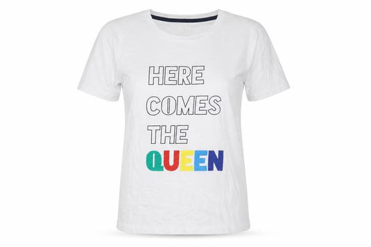 DREAM Womens White   Basic T-Shirt Size 12  - Here comes the Queen