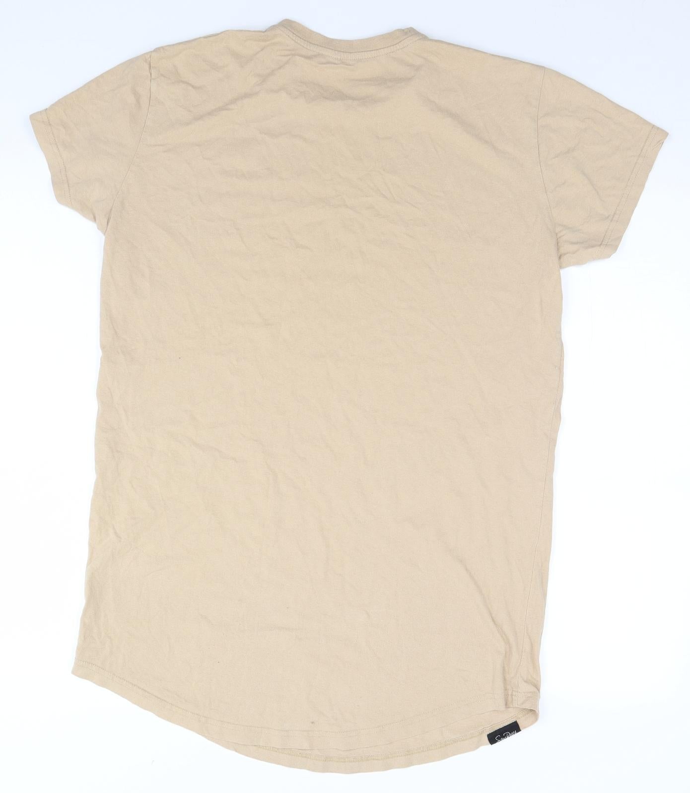 Preworn Womens Green   Basic T-Shirt Size L  - Stylish Holes