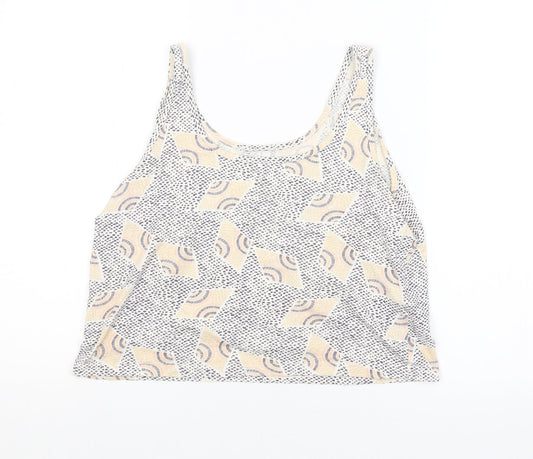 VERO MODA Womens Multicoloured Argyle/Diamond  Cropped Tank Size S